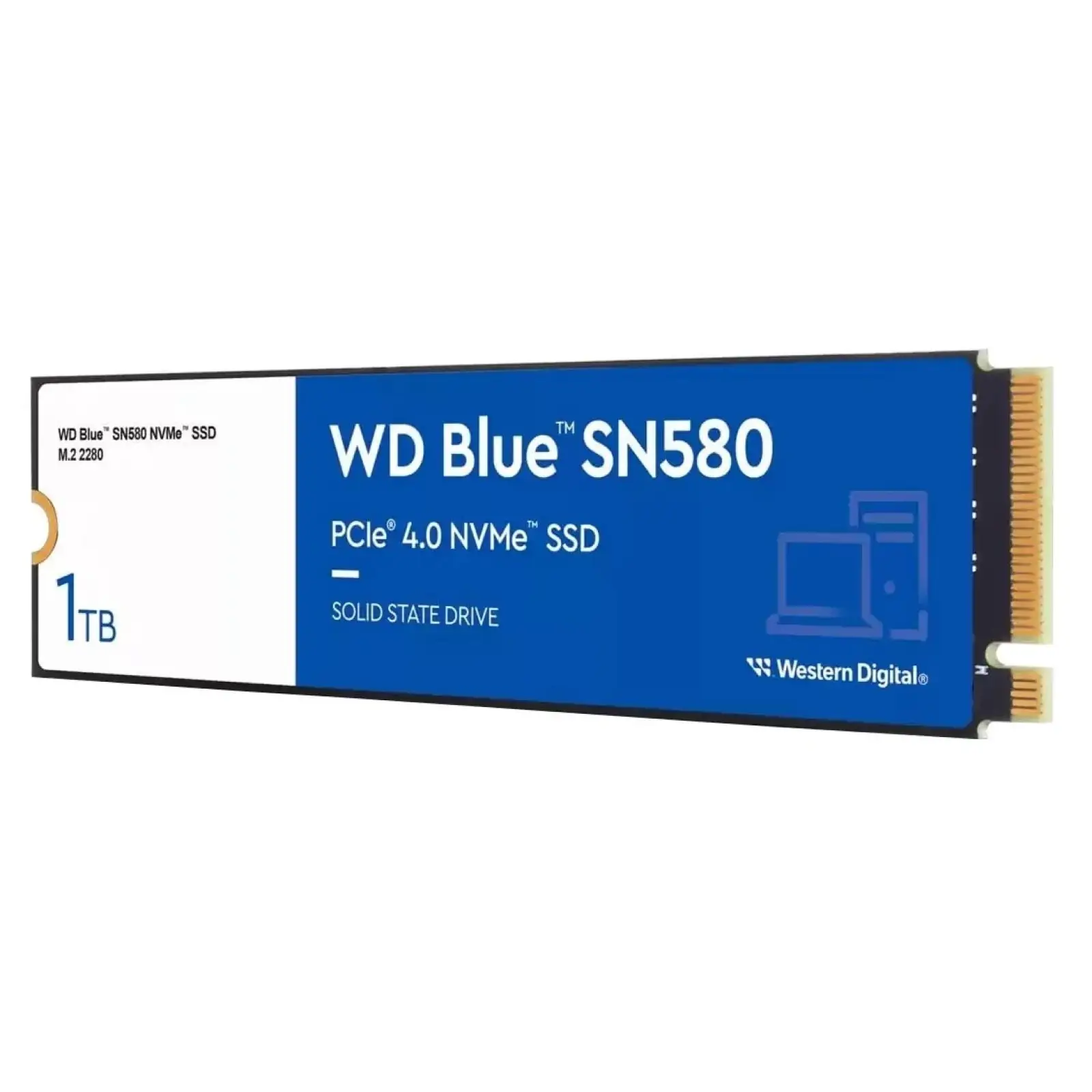 Накопитель SSD 1ТB WD Blue SN580 M.2 2280 PCIe 4.0 x4 3D TLC (WDS100T3B0E) UA