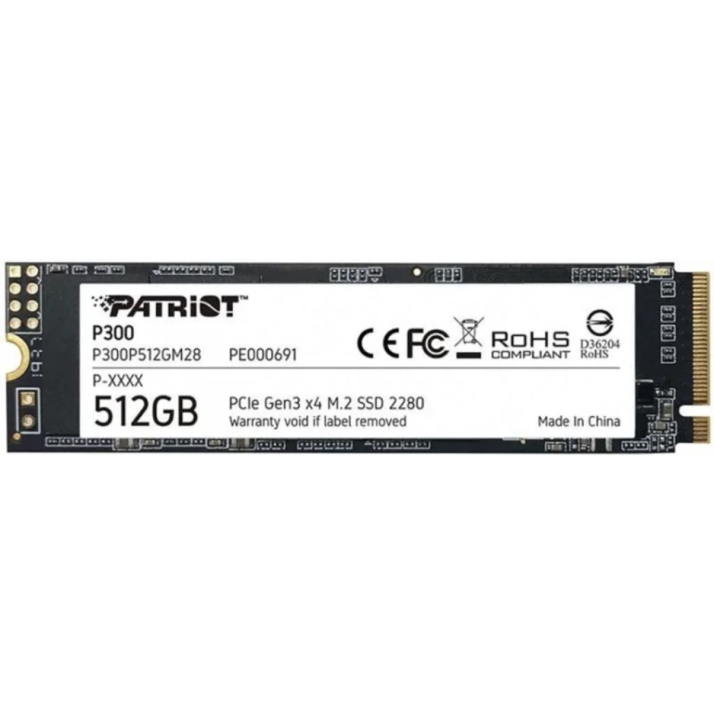 Накопичувач SSD 512GB Patriot P300 M.2 2280 PCIe 3.0 x4 NVMe TLC (P300P512GM28) UA