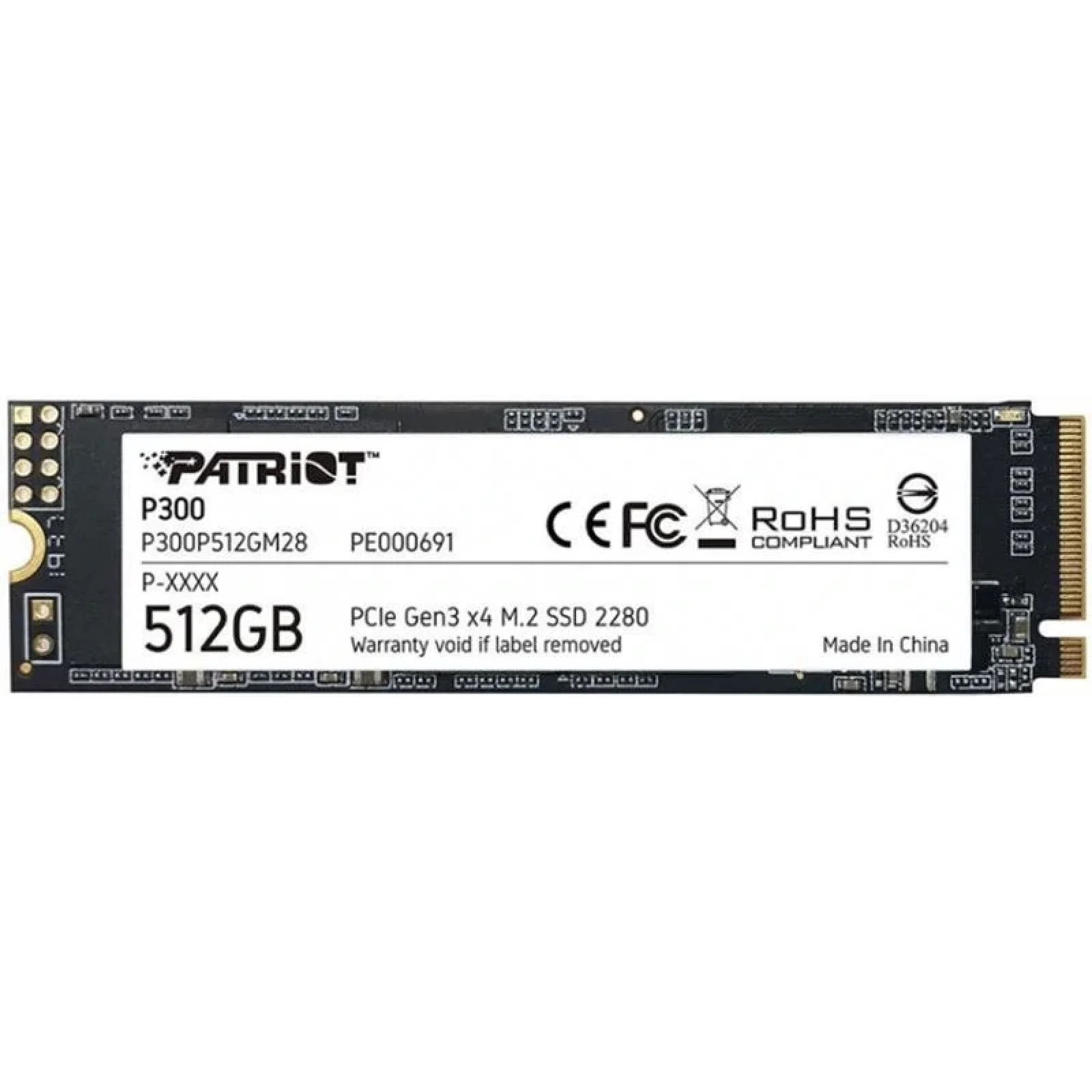 Накопичувач SSD 512GB Patriot P300 M.2 2280 PCIe 3.0 x4 NVMe TLC (P300P512GM28) UA