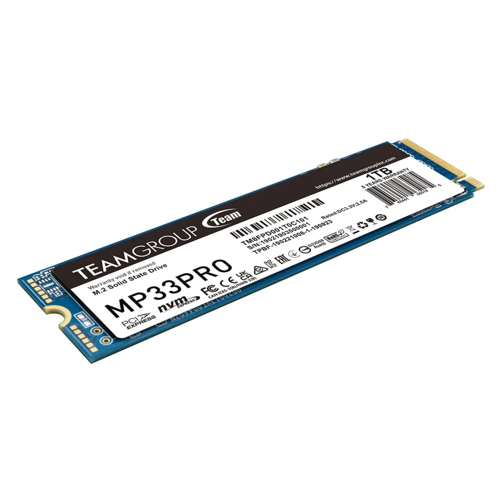 SSD накопичувач 1TB Team MP33 Pro M.2 2280 PCIe 3.0 x4 3D TLC (TM8FPD001T0C101) UA