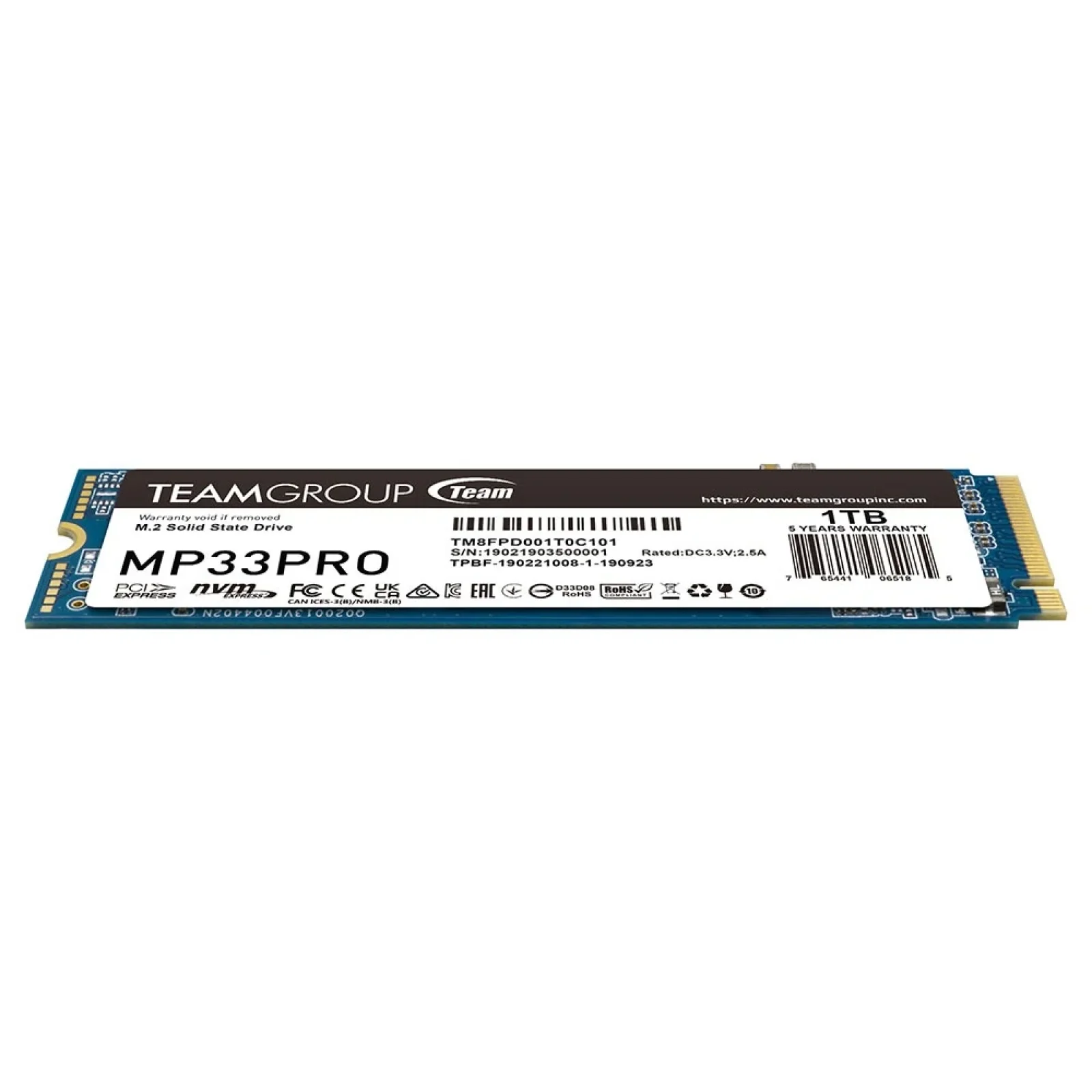 SSD накопичувач 1TB Team MP33 Pro M.2 2280 PCIe 3.0 x4 3D TLC (TM8FPD001T0C101) UA