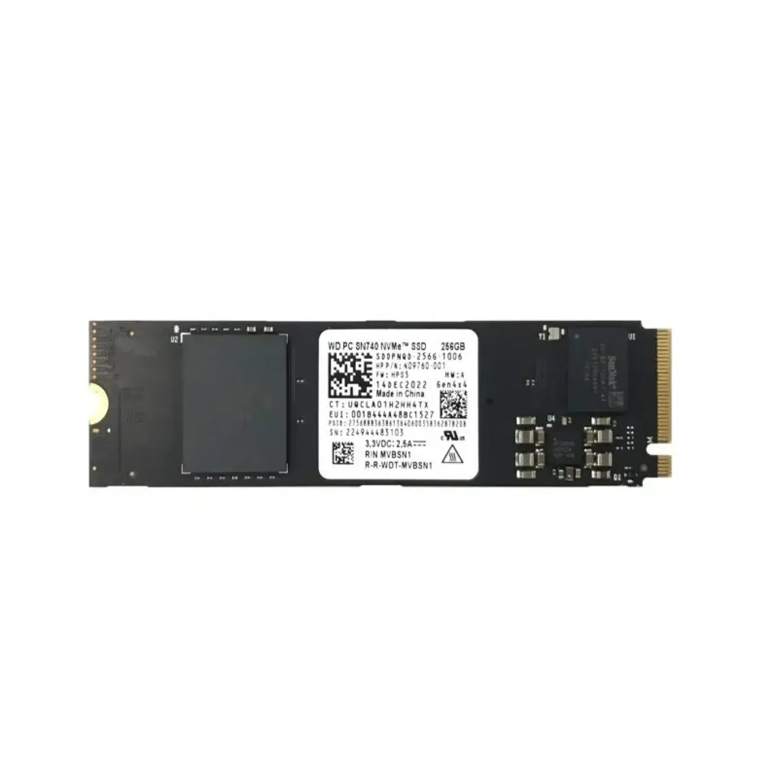Накопитель SSD 256GB WD SN740 M.2 2280 PCIe 4.0 x4 3D TLC (WD PC SN740 SDDPNQD 256G) UA