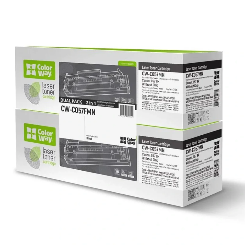 Картридж CW (CW-C057FMN) Canon LBP223dw/226dw/228x/MF443dw/445dw/446x/449x (Canon 057) Dual Pack без чипа UA