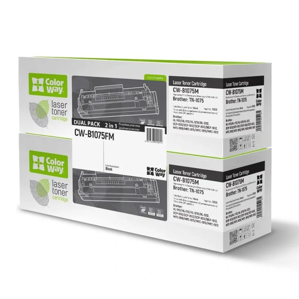 Картридж CW (CW-B1075FM) Brother HL-1112/DCP-1510/MF-1810 (TN1075) Dual Pack UA