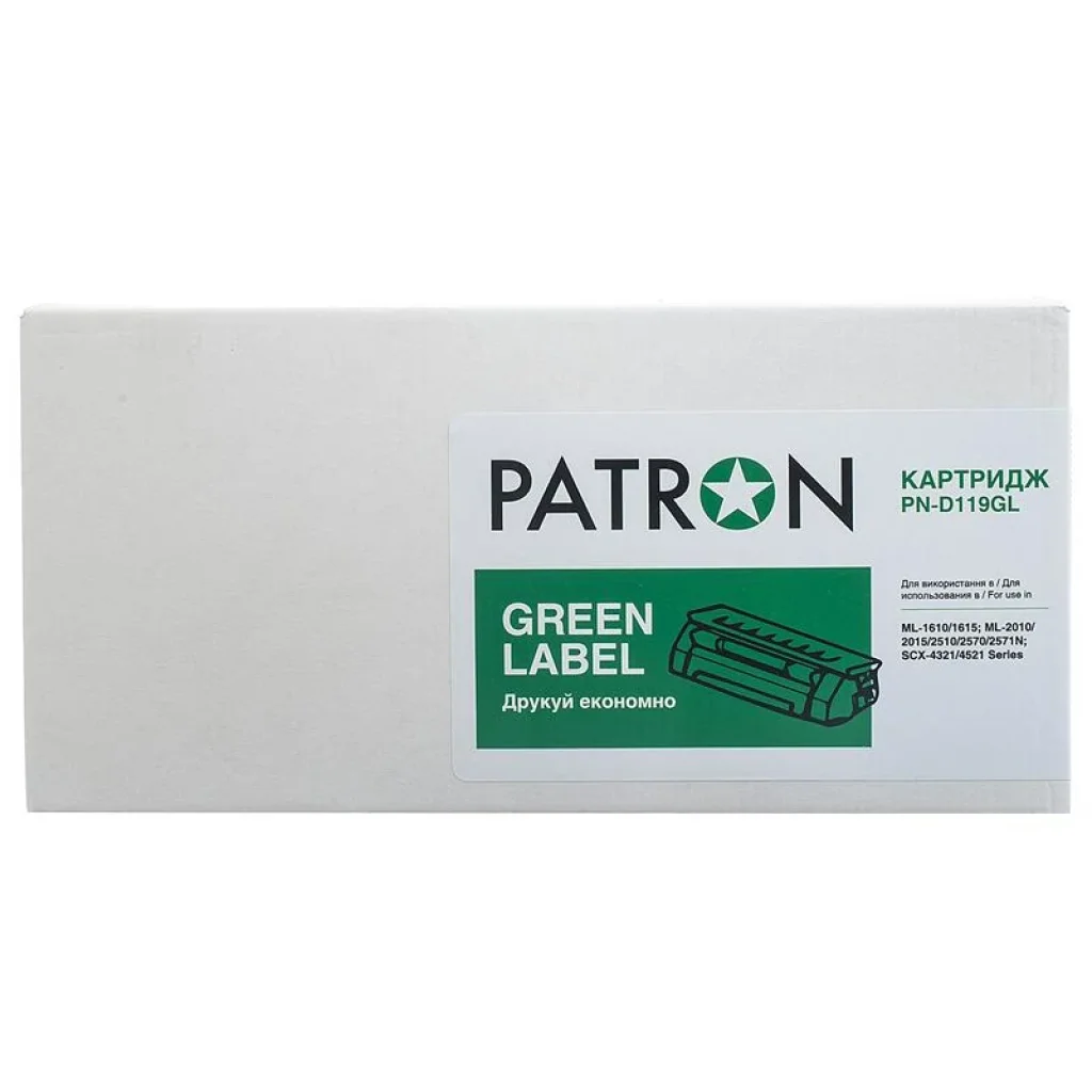 Картридж Patron (PN-D119GL) Samsung ML-1610/1615/2010/2510/2570/SCX-4321/4521 Black (MLT-D119S) Green Label UA