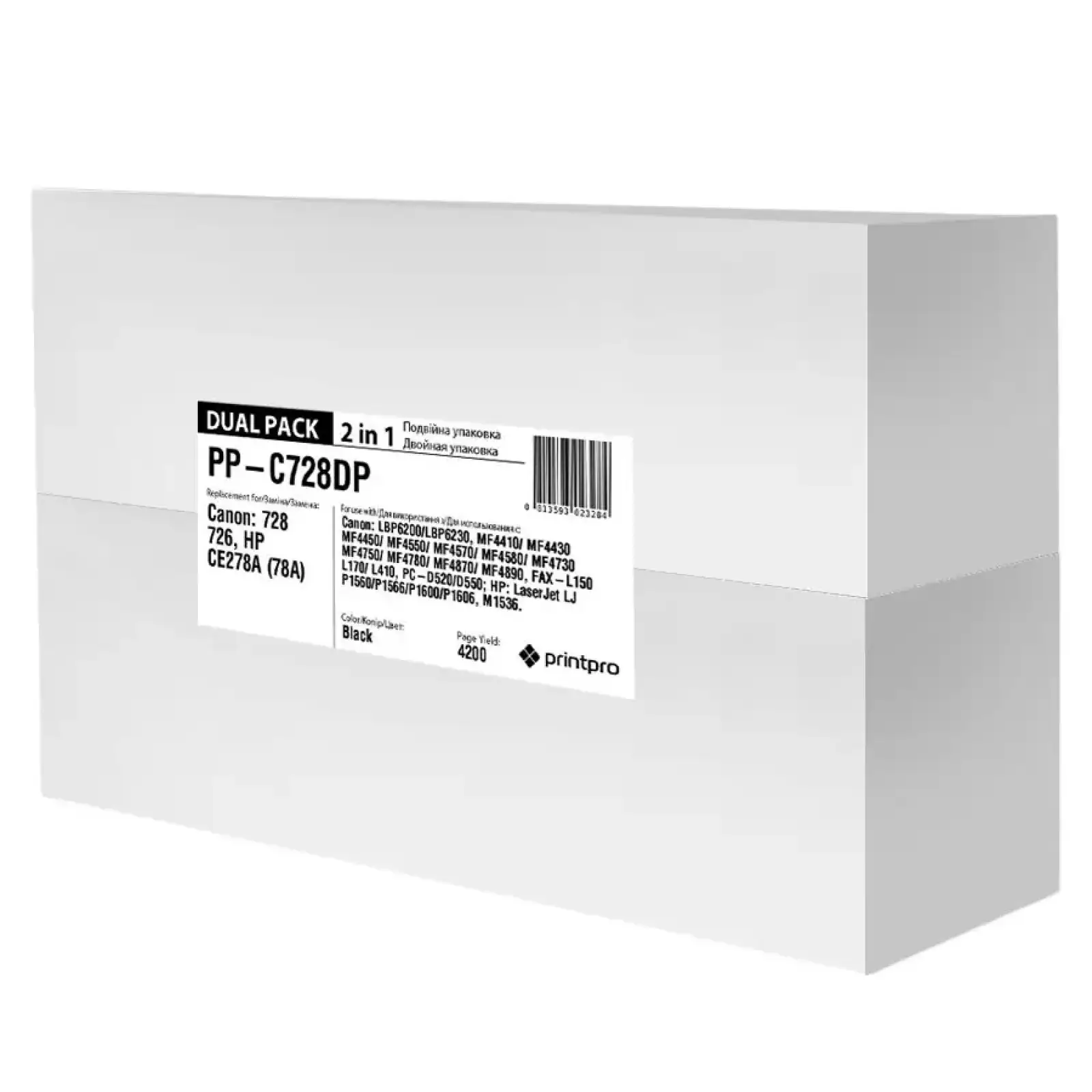 Картридж PrintPro (PP-C728DP) Canon MF 4410 (Canon 728/CE278A) Dual Pack UA