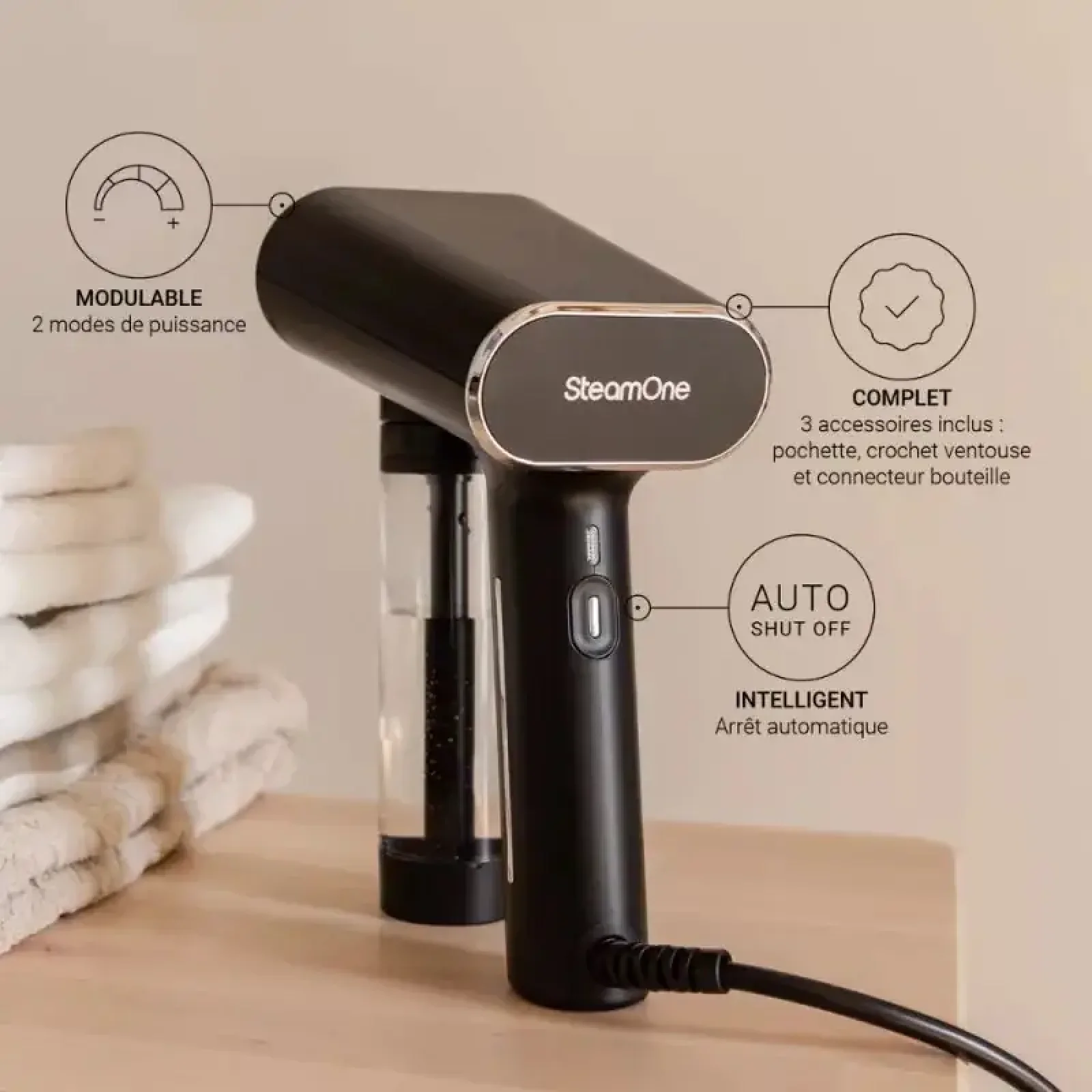 Отпариватель SteamOne EUNS150B и машинка для удаления катышков SteamOne RP10 UA