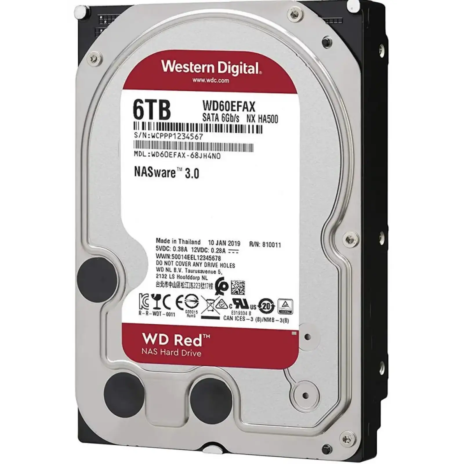 Жорсткий диск HDD SATA 6.0TB WD Red NAS 5400rpm 256MB (WD60EFAX) UA