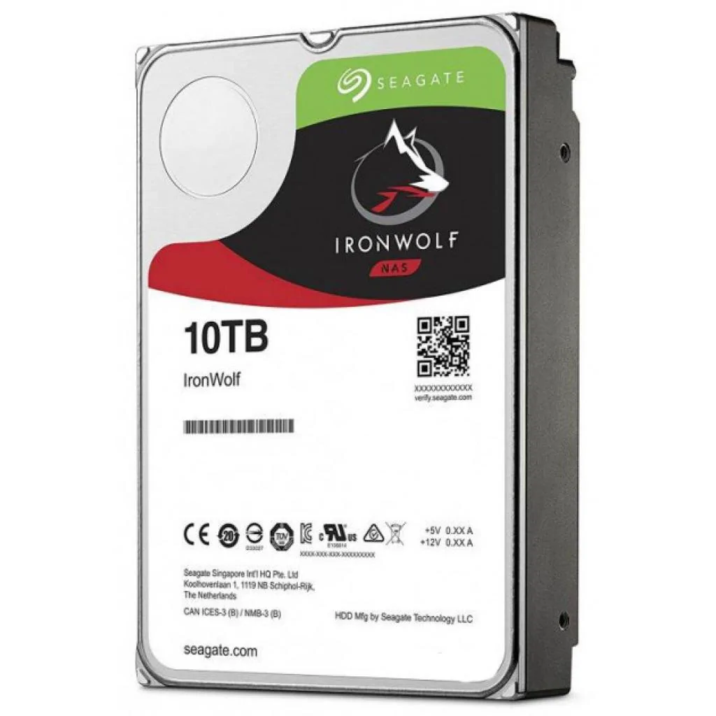 Накопитель HDD SATA 10.0TB Seagate IronWolf NAS 7200rpm 256MB (ST10000VN000) UA