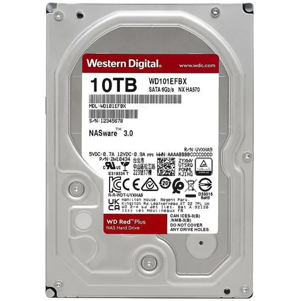 Накопичувач HDD SATA 10.0TB WD Red Plus 7200rpm 256MB (WD101EFBX) UA