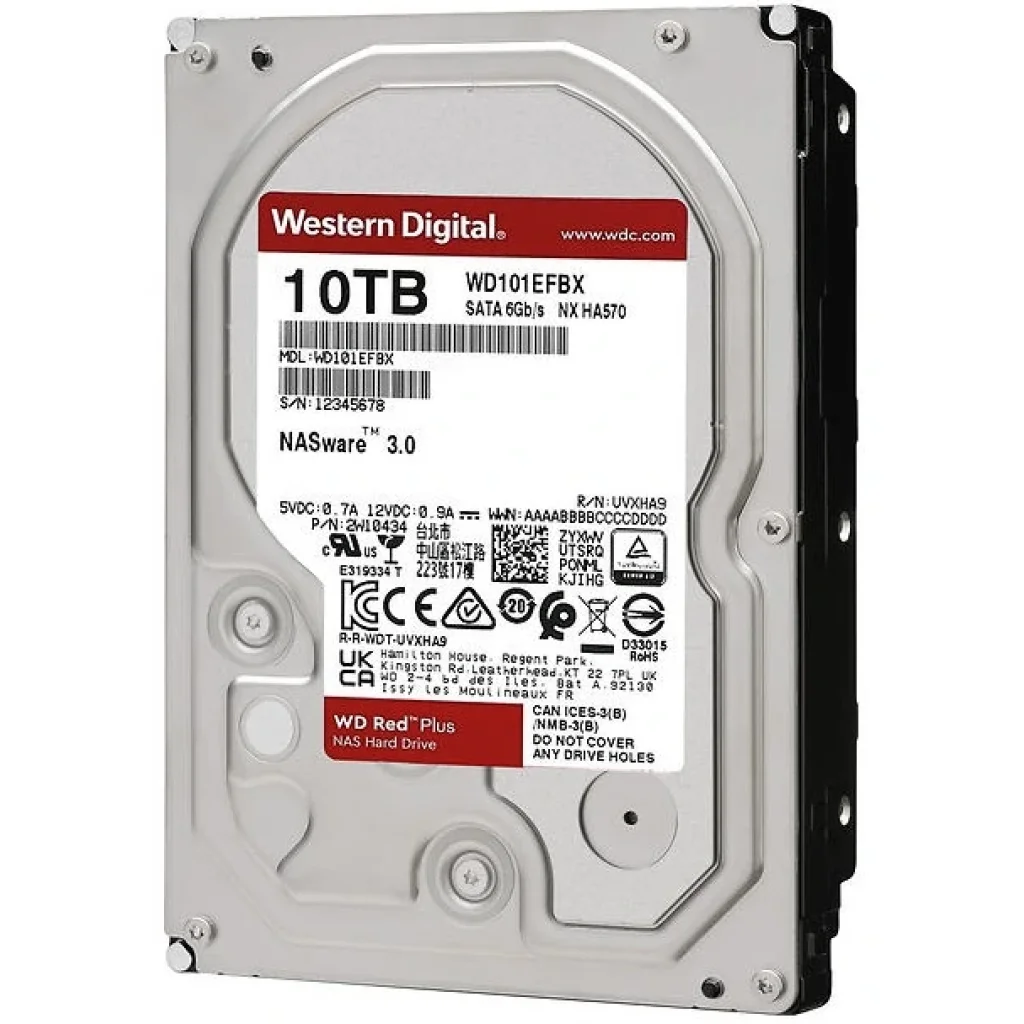 Накопичувач HDD SATA 10.0TB WD Red Plus 7200rpm 256MB (WD101EFBX) UA