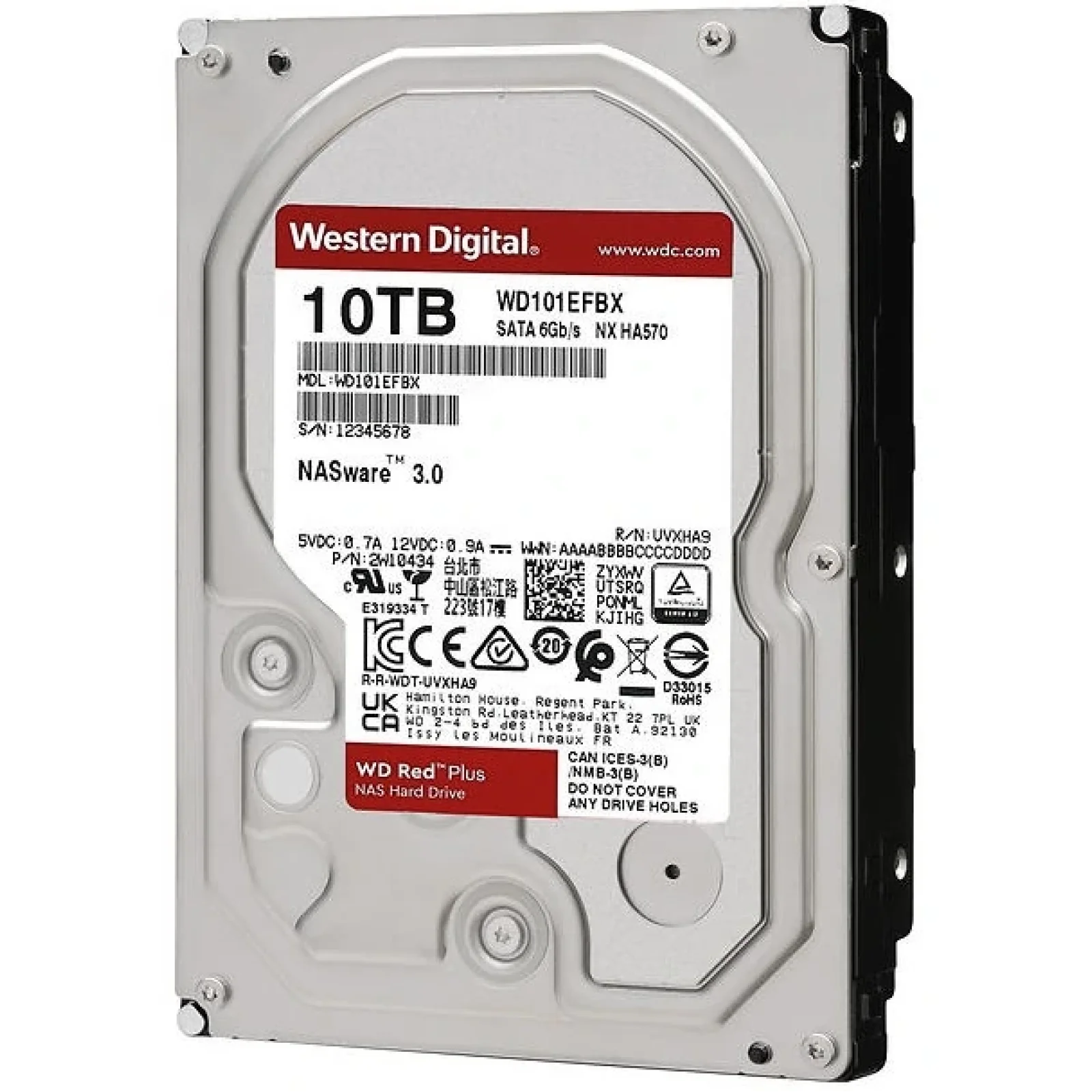 Накопичувач HDD SATA 10.0TB WD Red Plus 7200rpm 256MB (WD101EFBX) UA