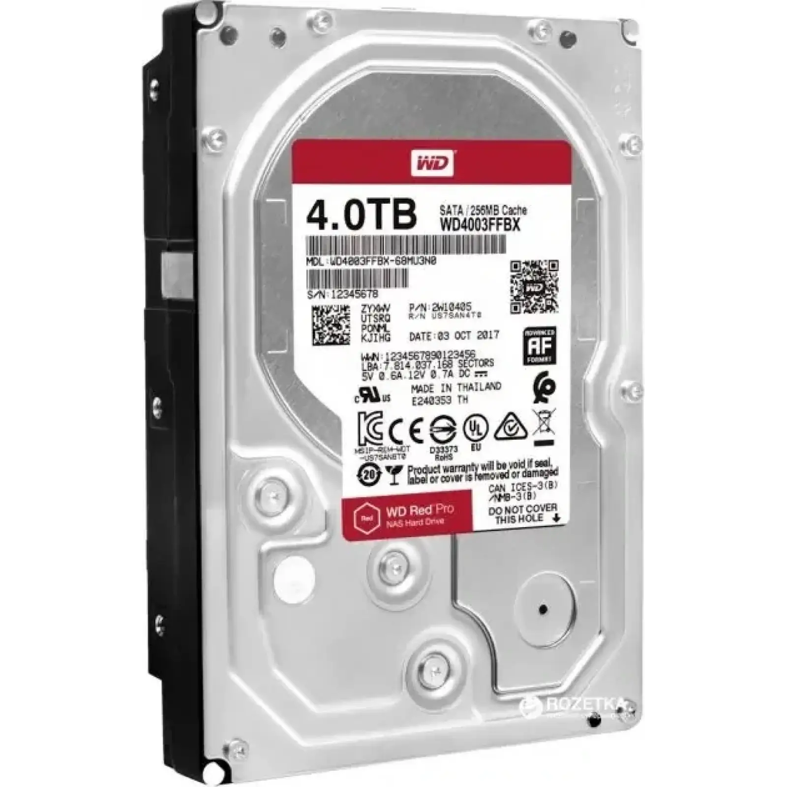 Жорсткий диск HDD SATA 4.0TB WD Red Pro NAS 7200rpm 256MB (WD4003FFBX) UA