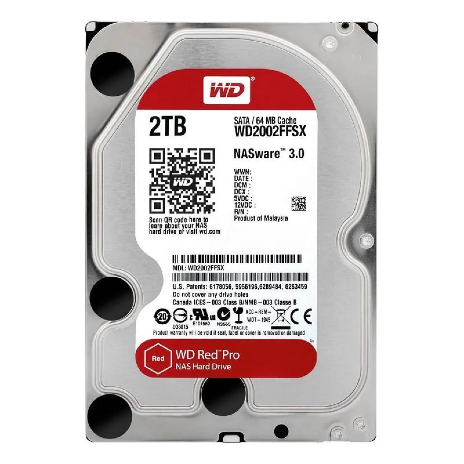 Накопичувач HDD SATA 2.0TB WD Red Pro NAS 7200rpm 64MB (WD2002FFSX) UA