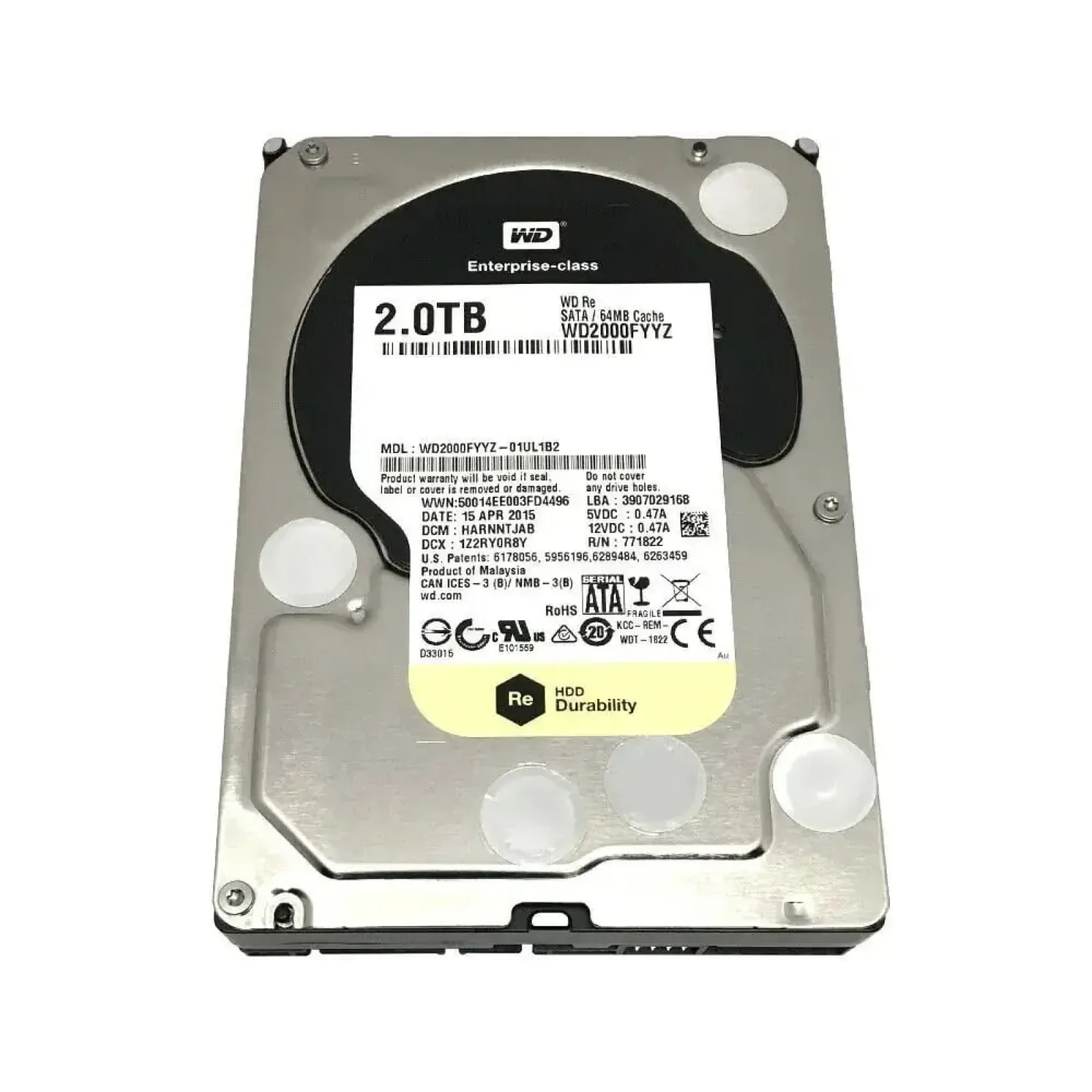 Накопичувач HDD SATA 2.0TB WD RE 7200rpm 64MB (WD2000FYYZ) UA