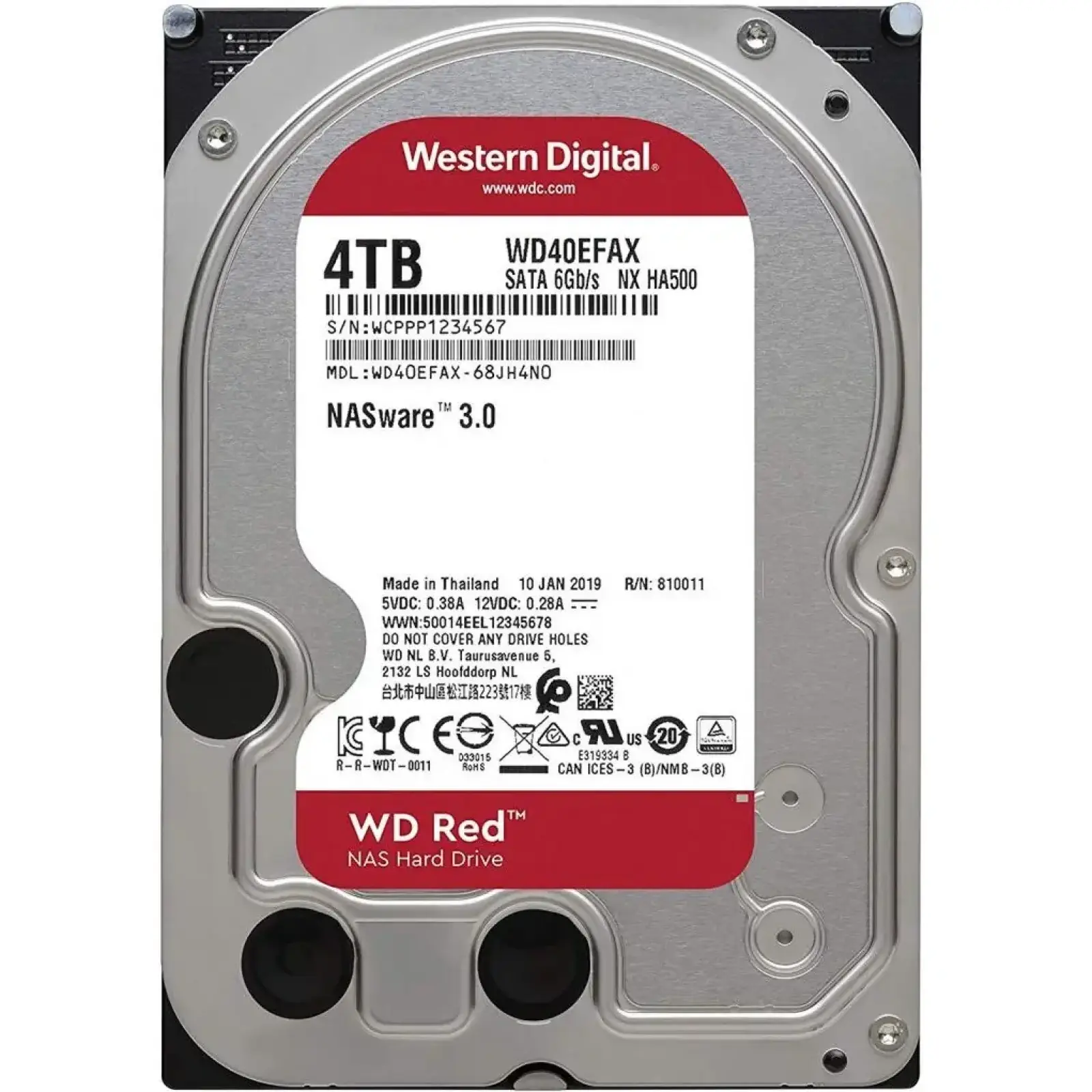 Накопичувач HDD WD Red 4 TB (WD40EFAX) UA