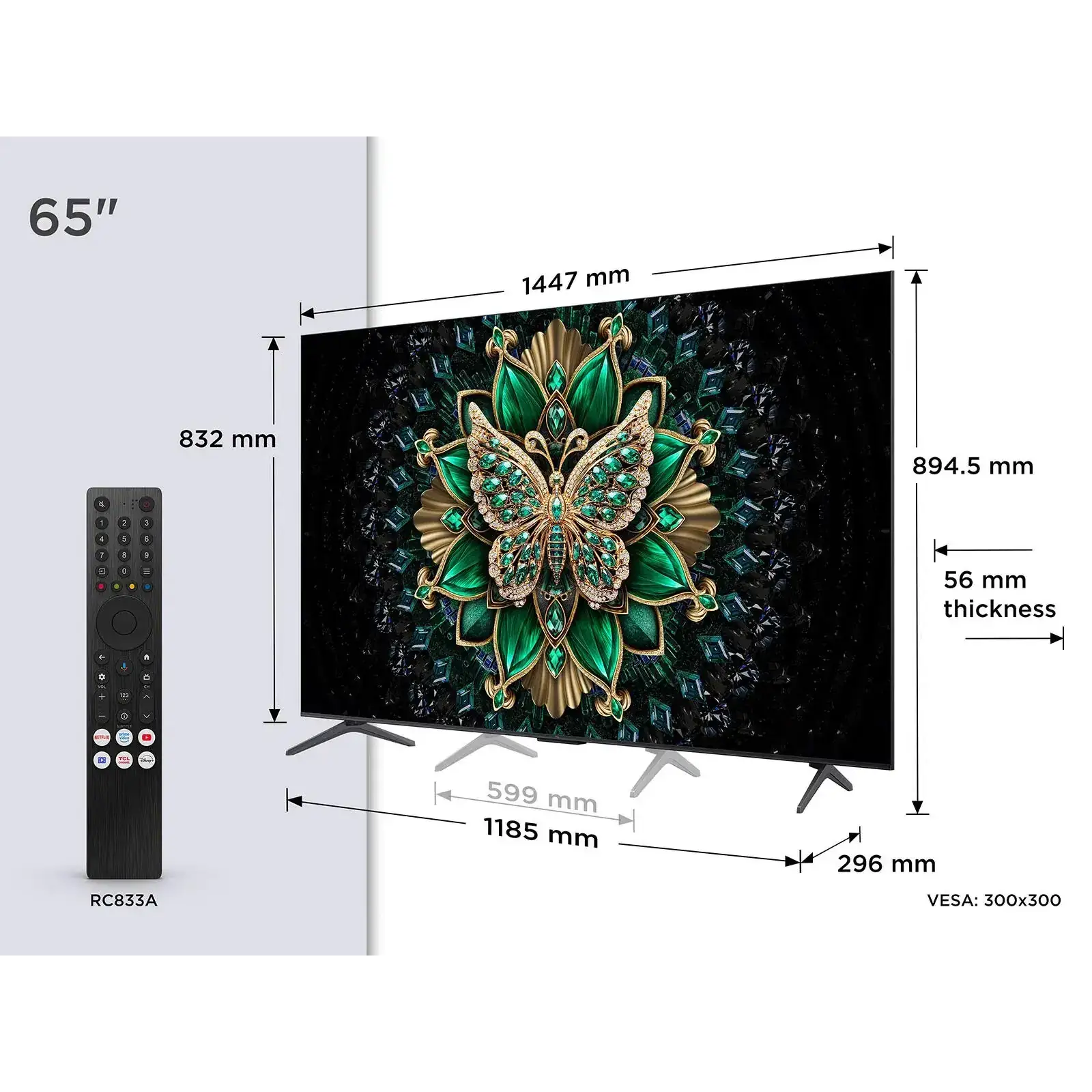 Телевiзор TCL 65C61K UA