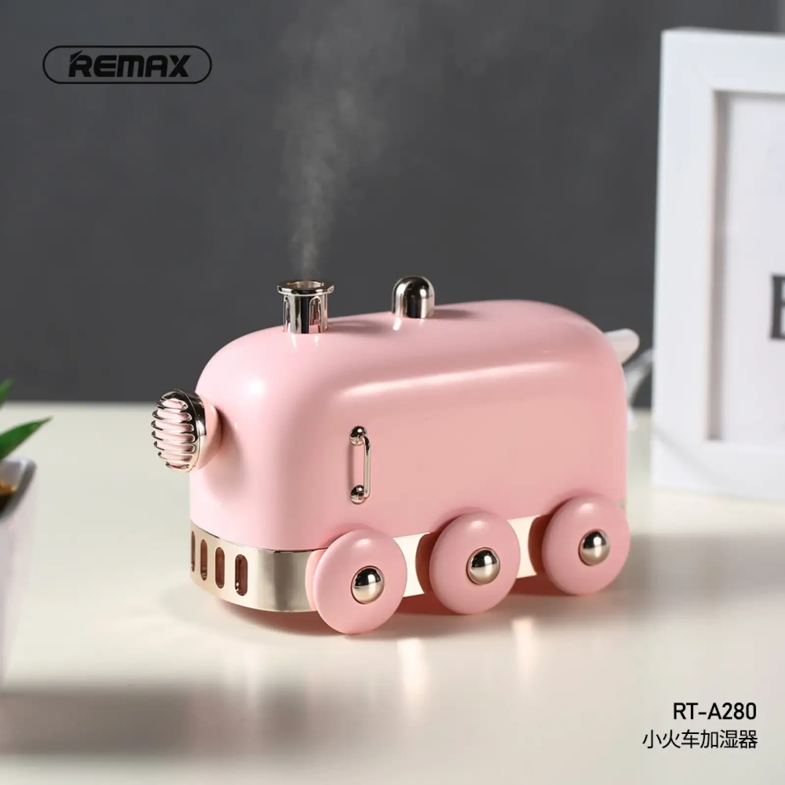 Зволожувач повітря Remax RT-A280 Mini Train, рожевий (6954851232575) UA