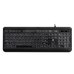 Клавиатура 2E KS120 White Backlight Ukr (2E-KS120UB) Black USB UA