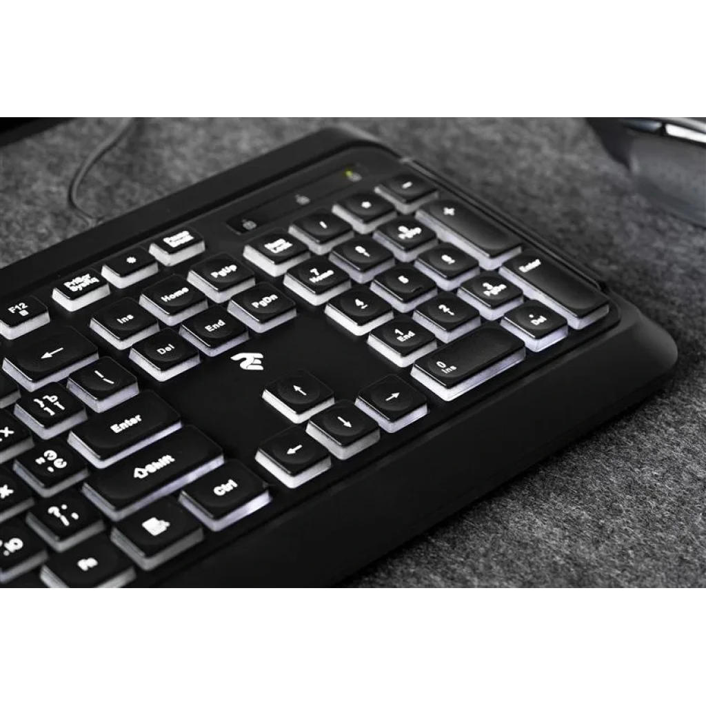 Клавиатура 2E KS120 White Backlight Ukr (2E-KS120UB) Black USB UA