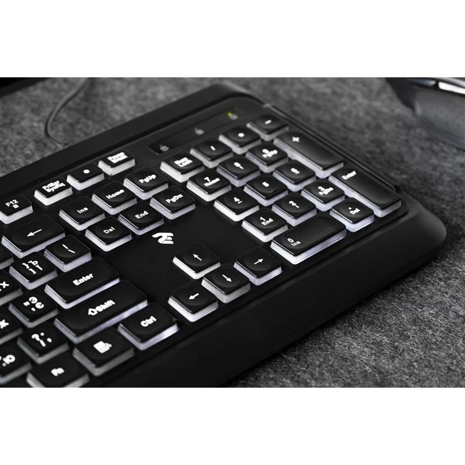 Клавіатура 2E KS120 White Backlight Ukr (2E-KS120UB) Black USB UA
