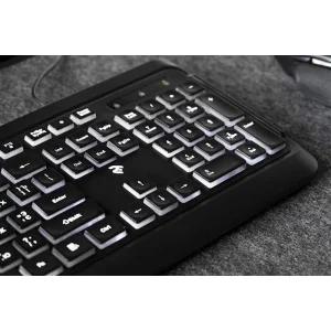 Клавиатура 2E KS120 White Backlight Ukr (2E-KS120UB) Black USB UA