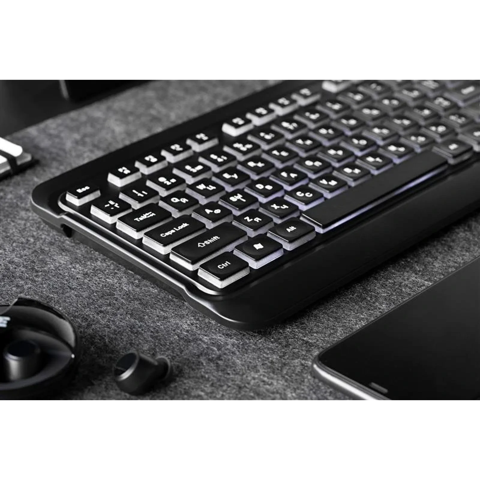 Клавіатура 2E KS120 White Backlight Ukr (2E-KS120UB) Black USB UA
