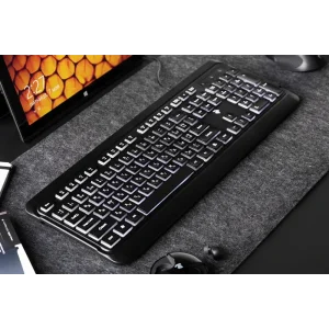 Клавиатура 2E KS120 White Backlight Ukr (2E-KS120UB) Black USB UA