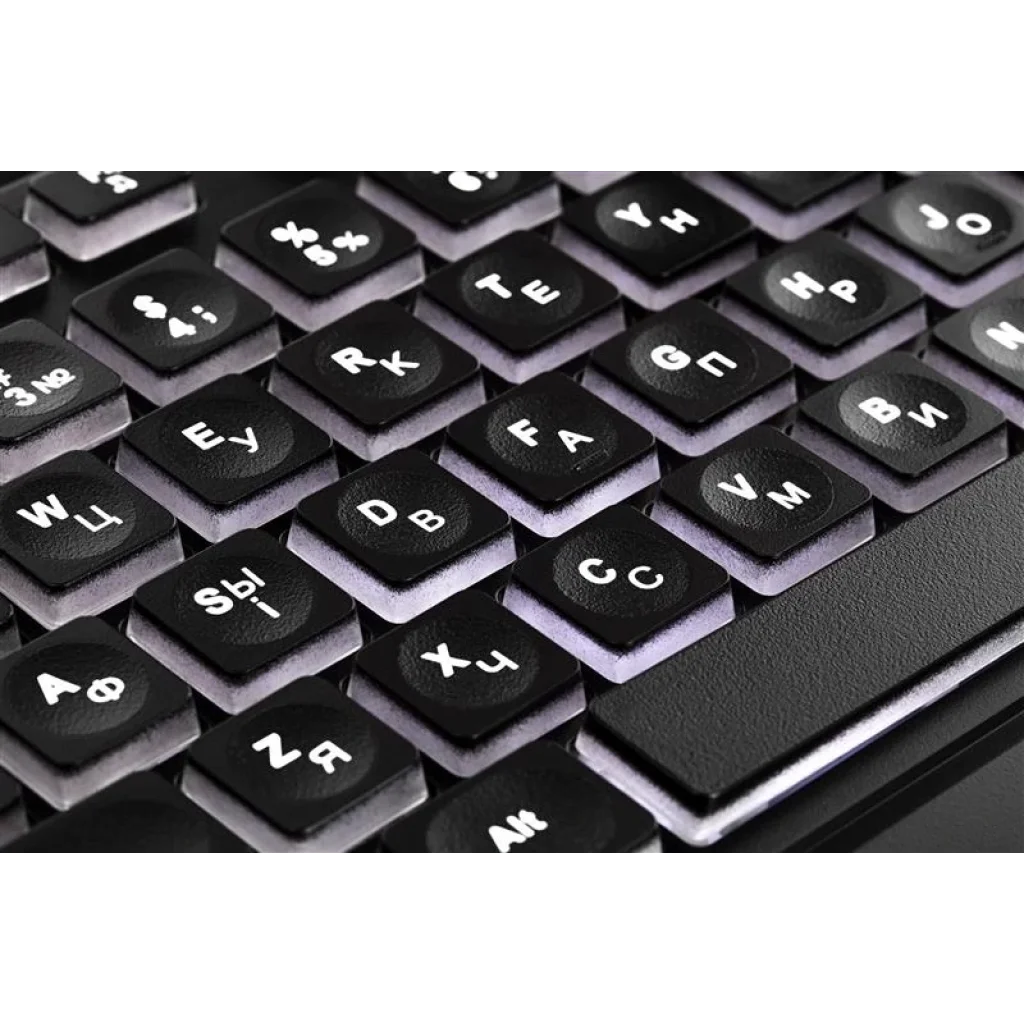 Клавиатура 2E KS120 White Backlight Ukr (2E-KS120UB) Black USB UA