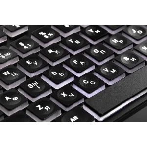 Клавиатура 2E KS120 White Backlight Ukr (2E-KS120UB) Black USB UA