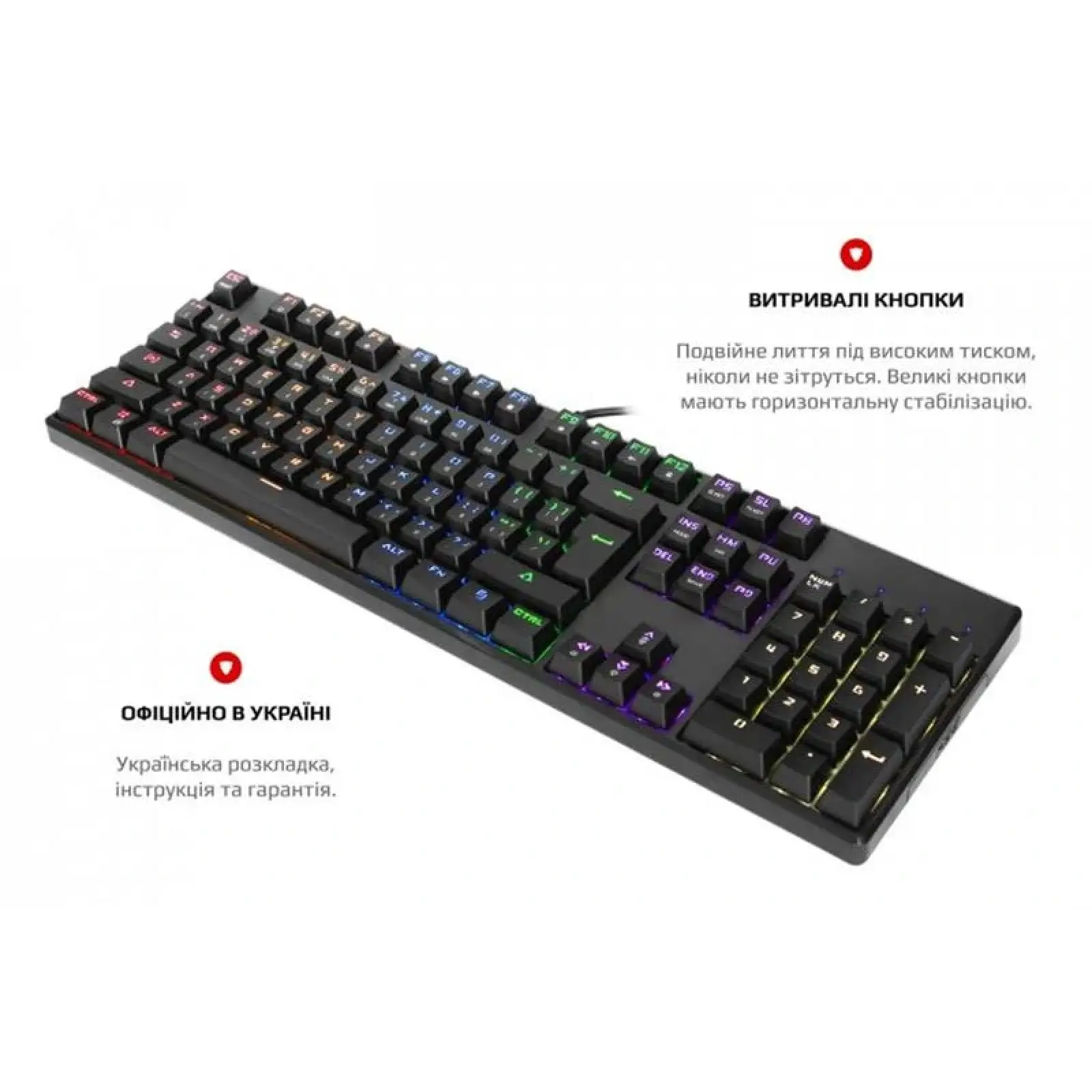 Клавіатура Motospeed CK107 Outemu Red RGB Black (mtk96mr) UA
