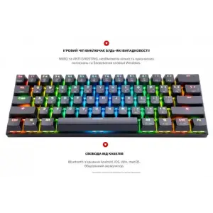 Клавіатура бездротова Motospeed CK62 Outemu Blue Black (mtck62bmb) UA
