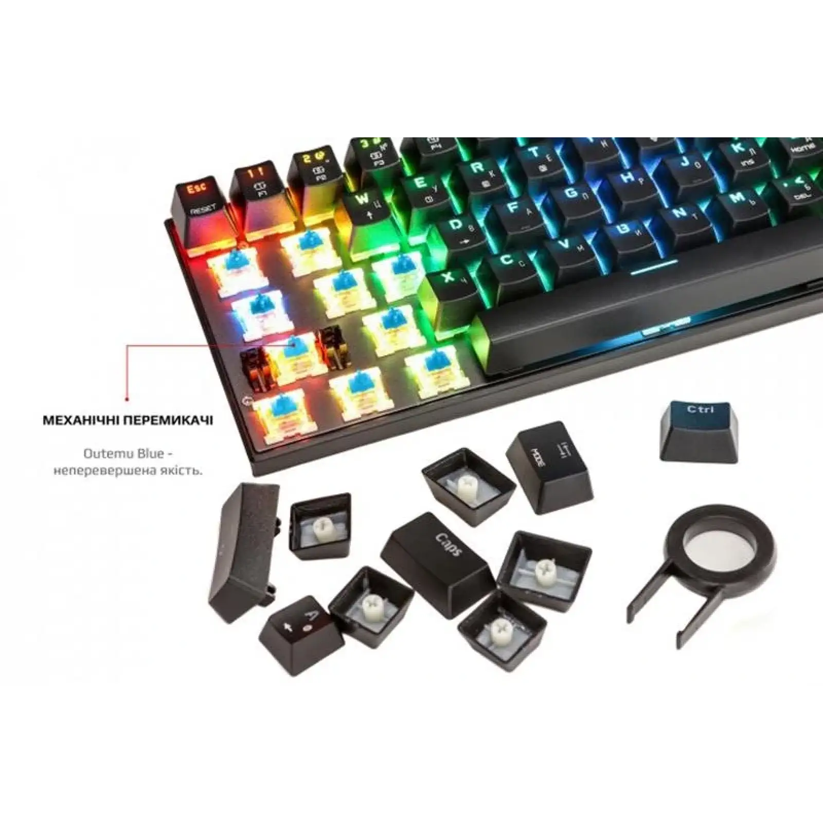 Клавіатура бездротова Motospeed CK62 Outemu Blue Black (mtck62bmb) UA