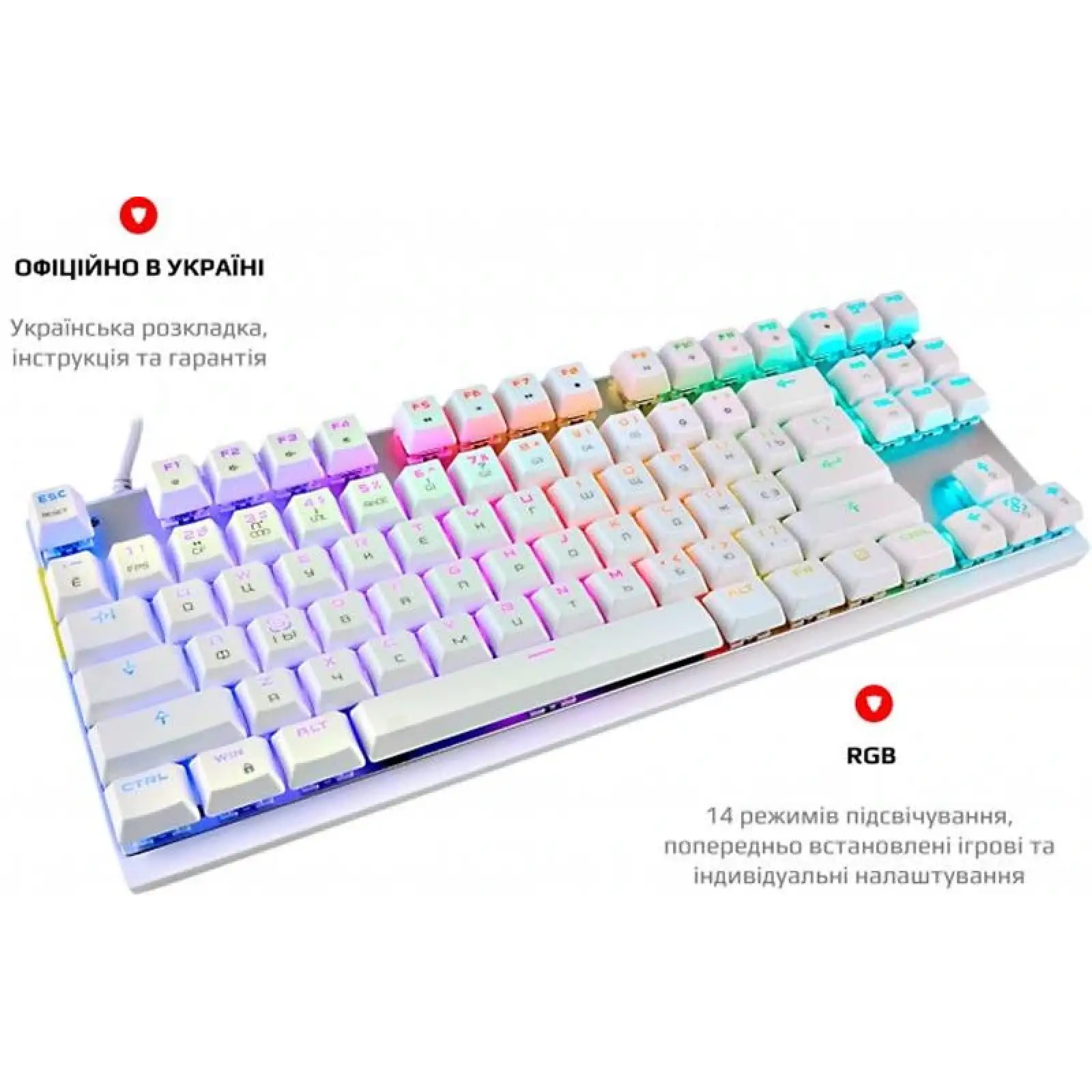 Клавиатура Motospeed K82 Outemu Red White (mtk82wmr) UA