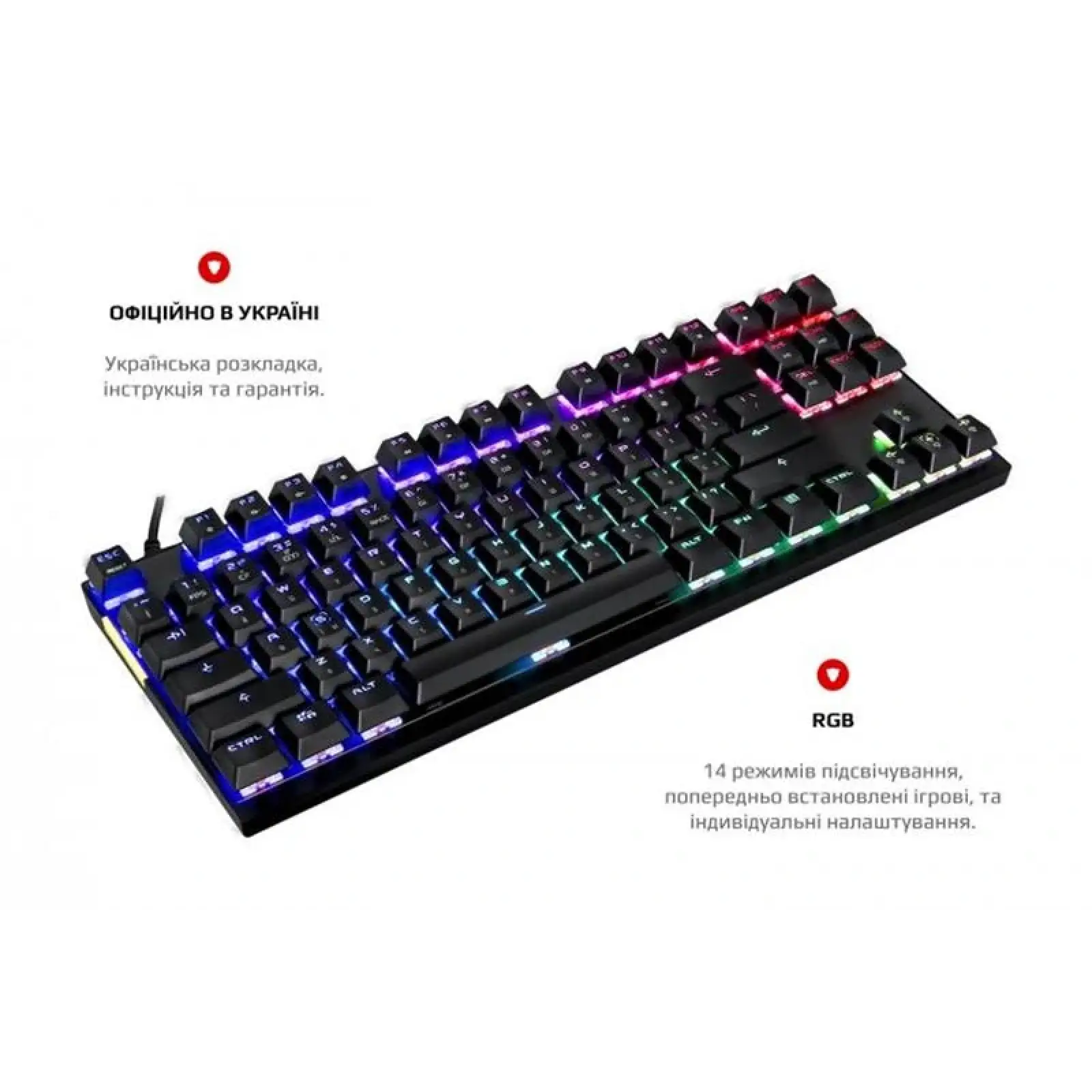 Клавіатура Motospeed K82 Outemu Red Ukr Black (mtk82mr) UA
