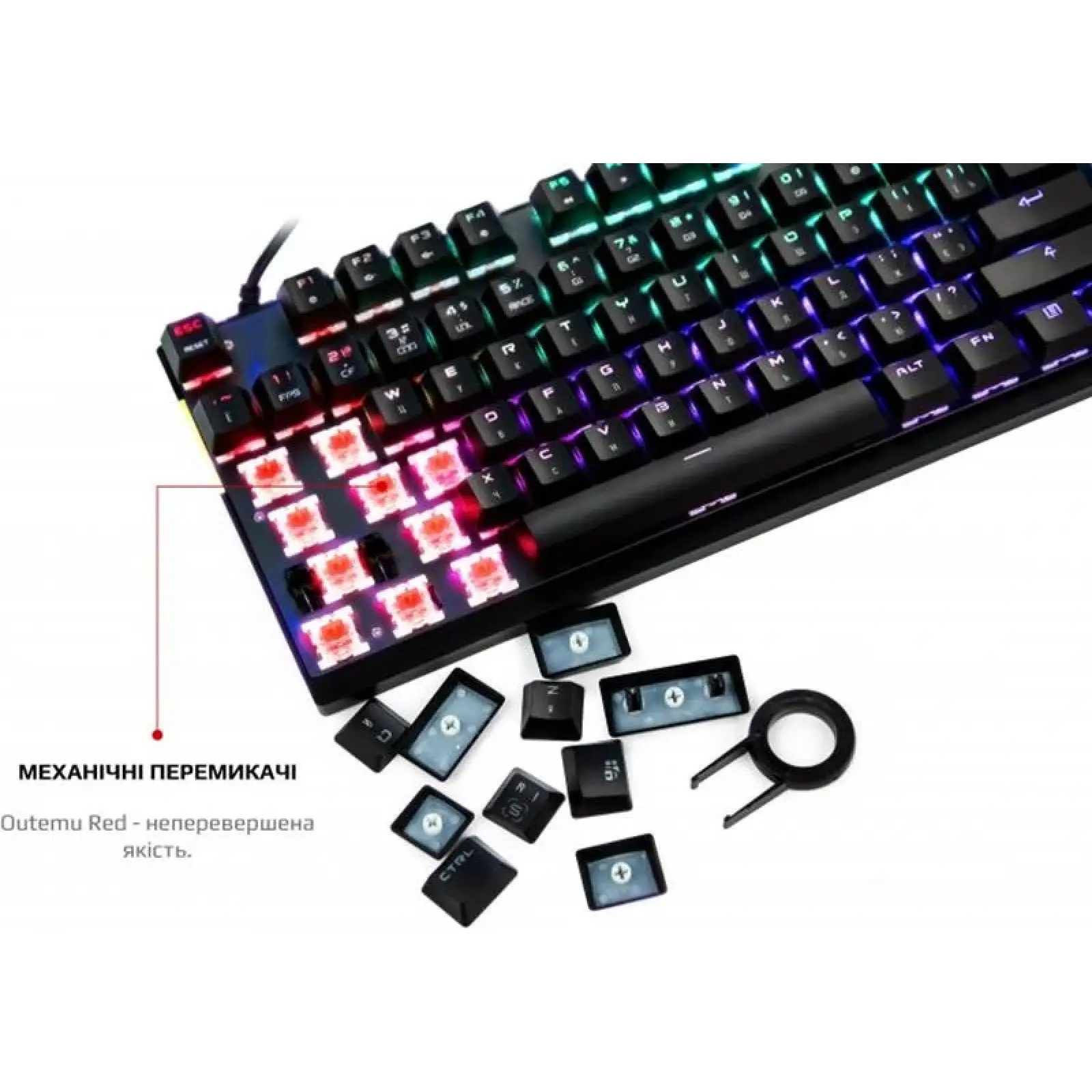Клавіатура Motospeed K82 Outemu Red Ukr Black (mtk82mr) UA