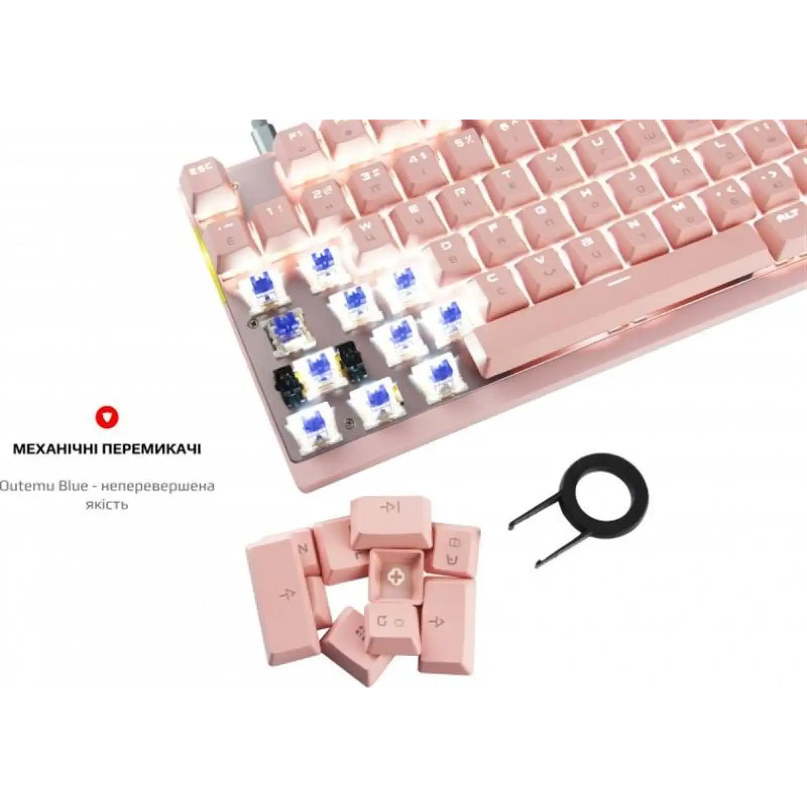 Клавіатура бездротова Motospeed GK82 Outemu Blue Pink (mtgk82pmb) UA
