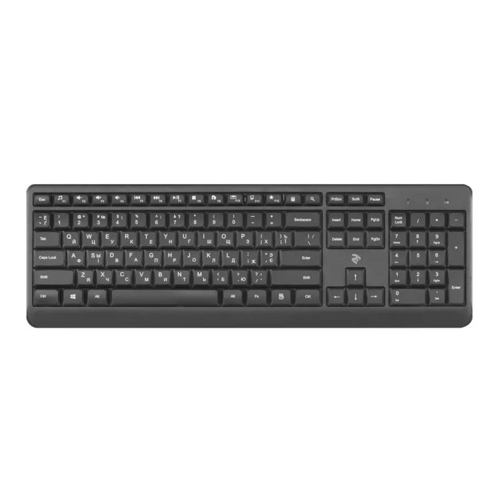 Клавіатура бездротова 2E KS220 WL Ukr Black (2E-KS220WB) UA
