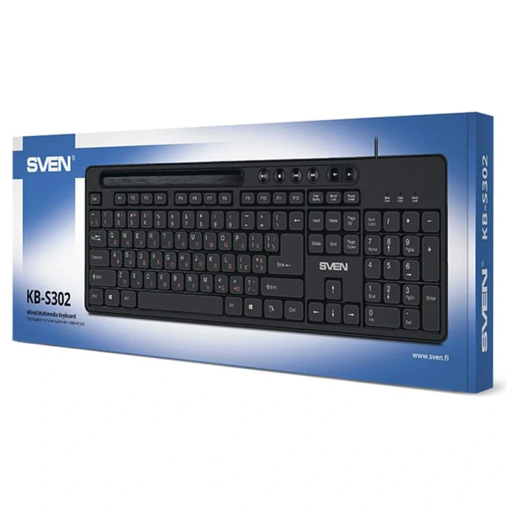 Клавиатура Sven KB-S302 Black USB, 00600211 UA