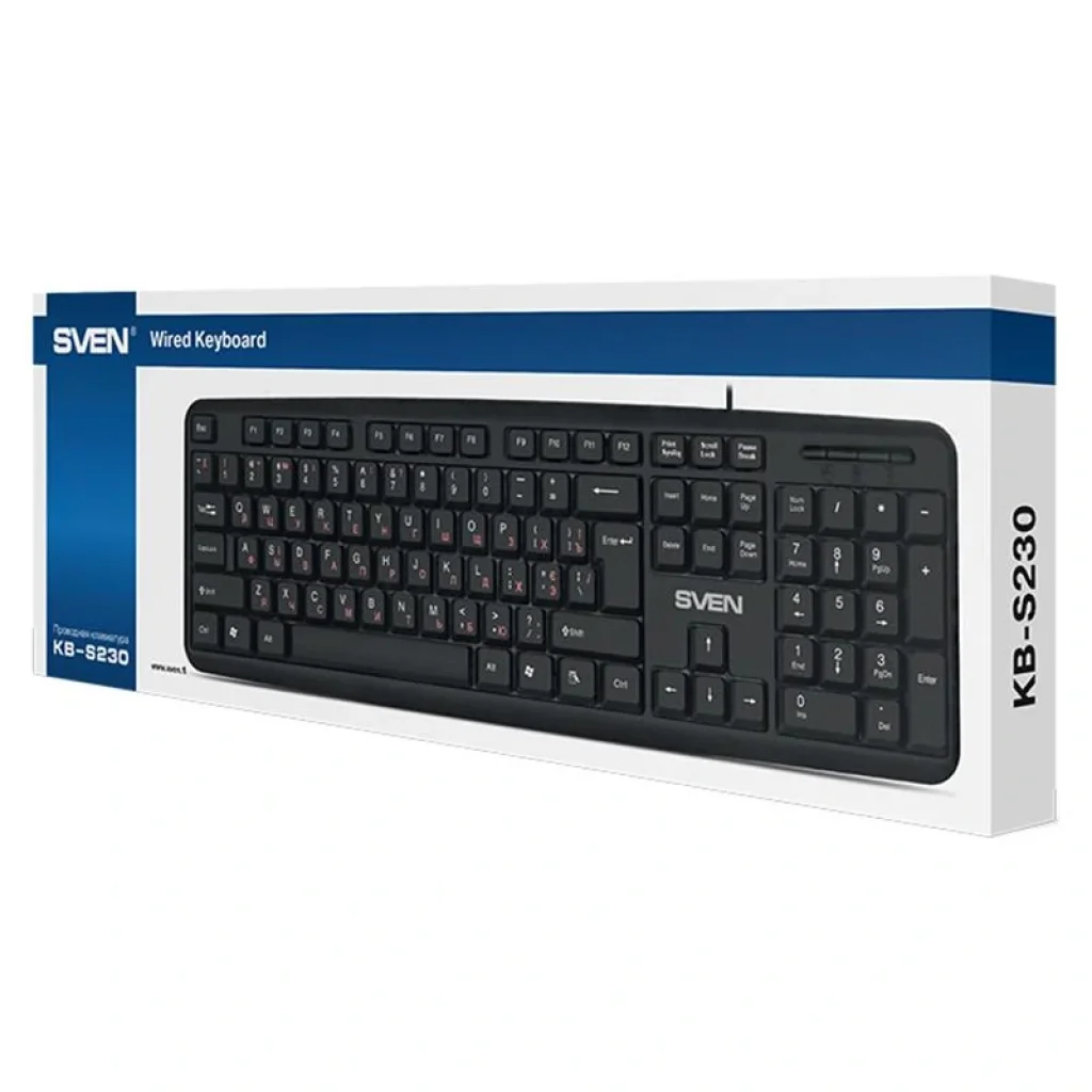 Клавиатура Sven KB-S230 Black USB, 00600210 UA