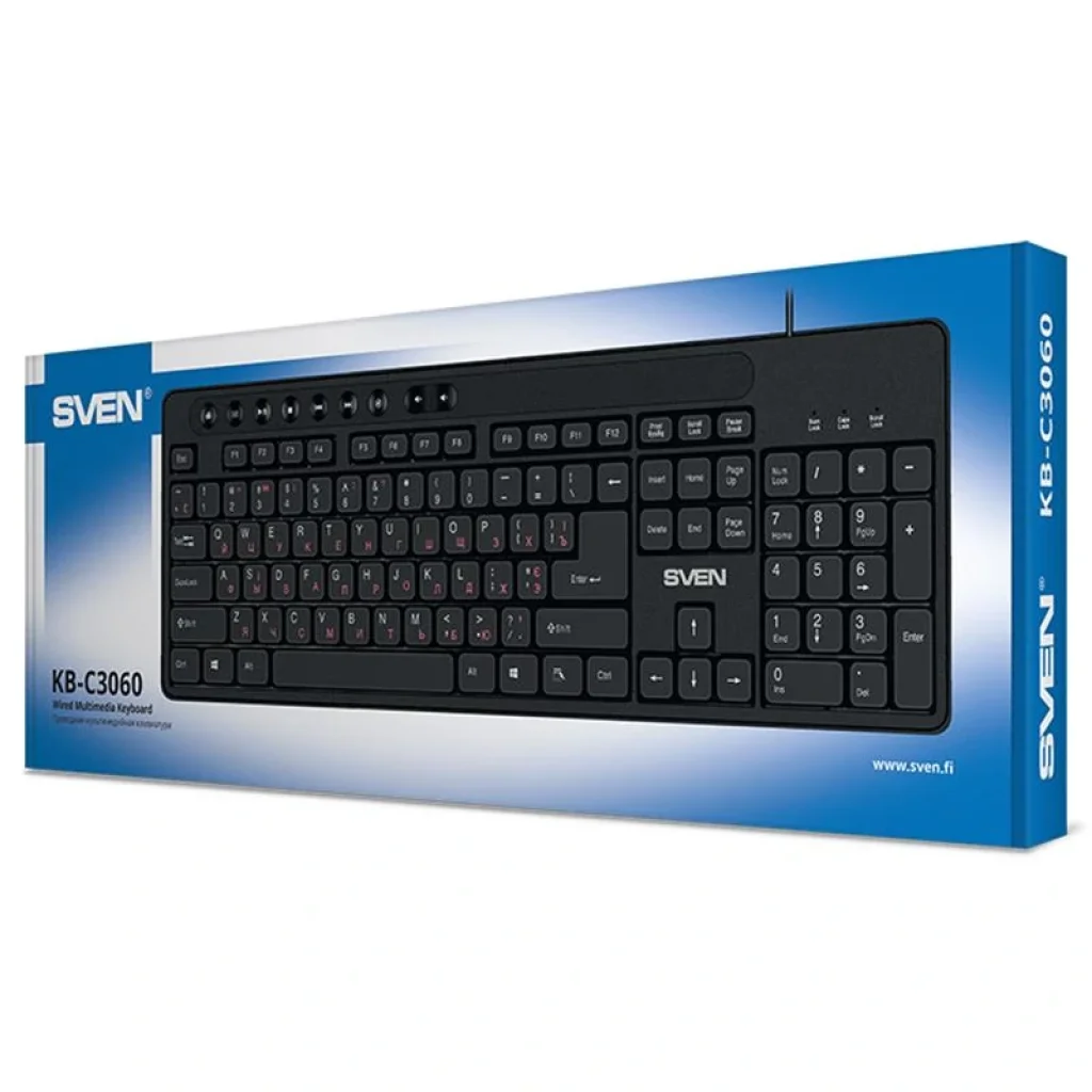 Клавиатура Sven KB-C3060 Black USB, 00600209 UA
