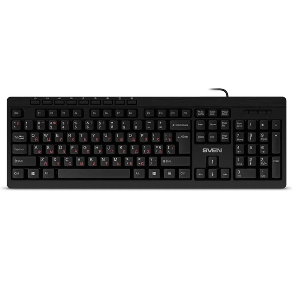Клавіатура Sven KB-C3010 Ukr Black, 00600208 UA