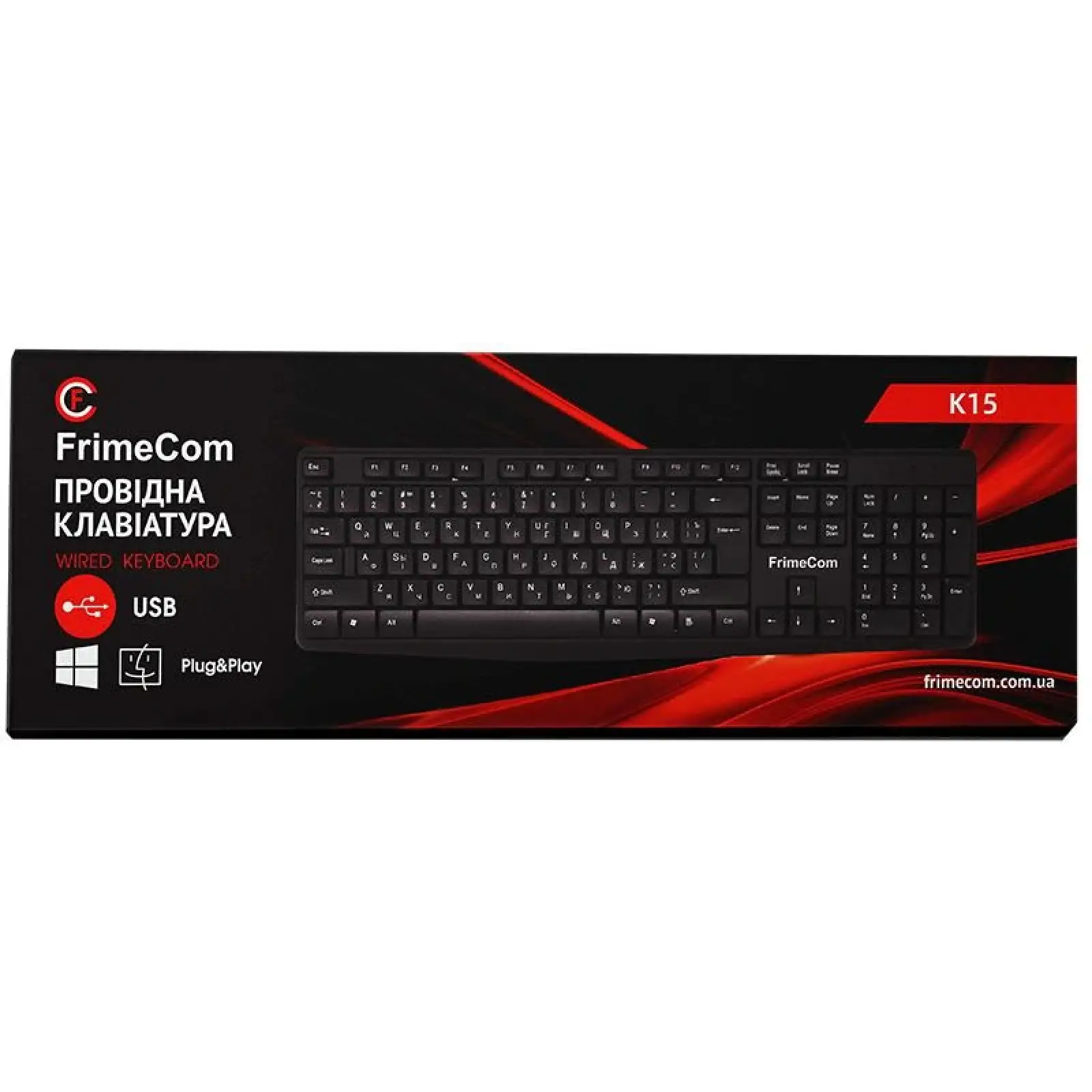 Клавіатура FrimeCom K15 Black USB UA