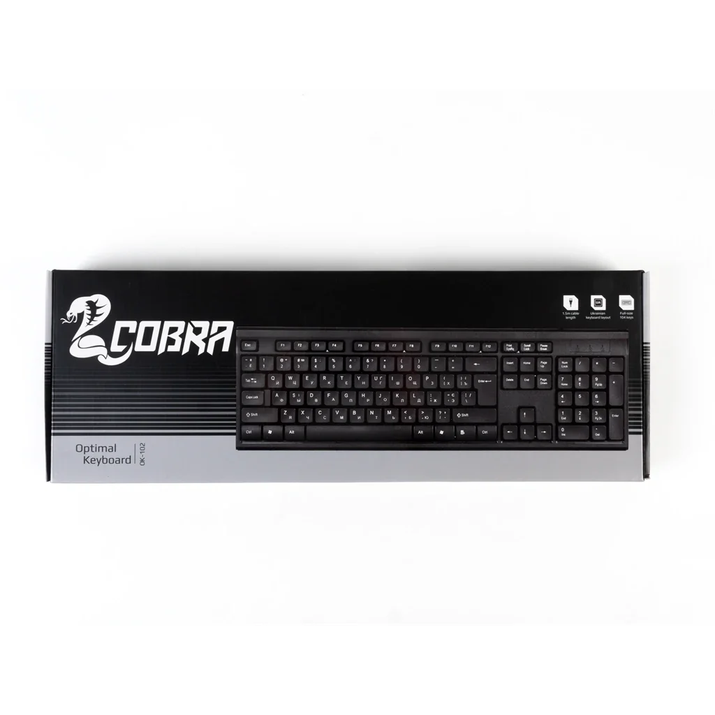 Клавиатура COBRA OK-102 Ukr Black UA