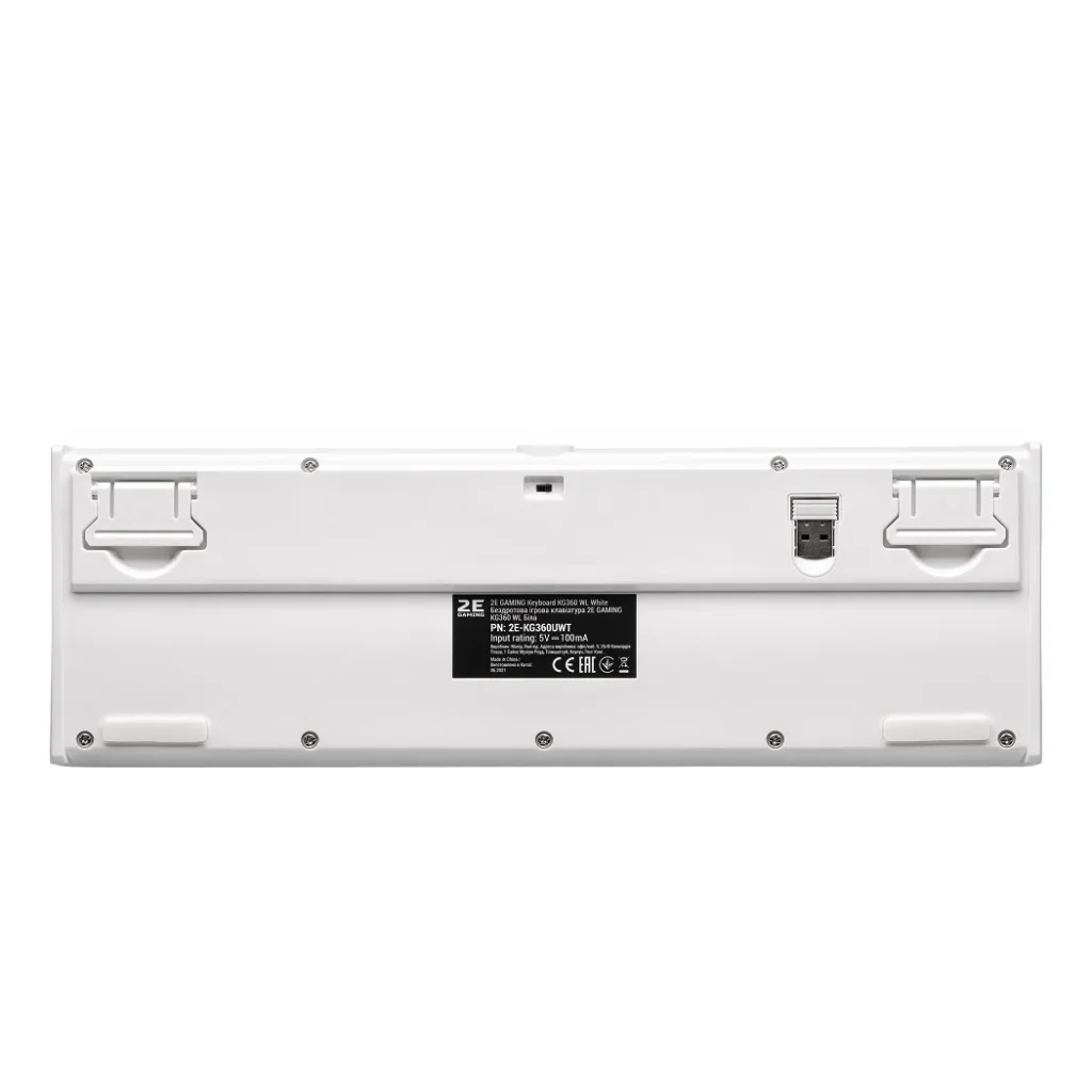 Клавіатура бездротова 2E Gaming KG360UWT RGB Ukr (2E-KG360UWT) White USB UA