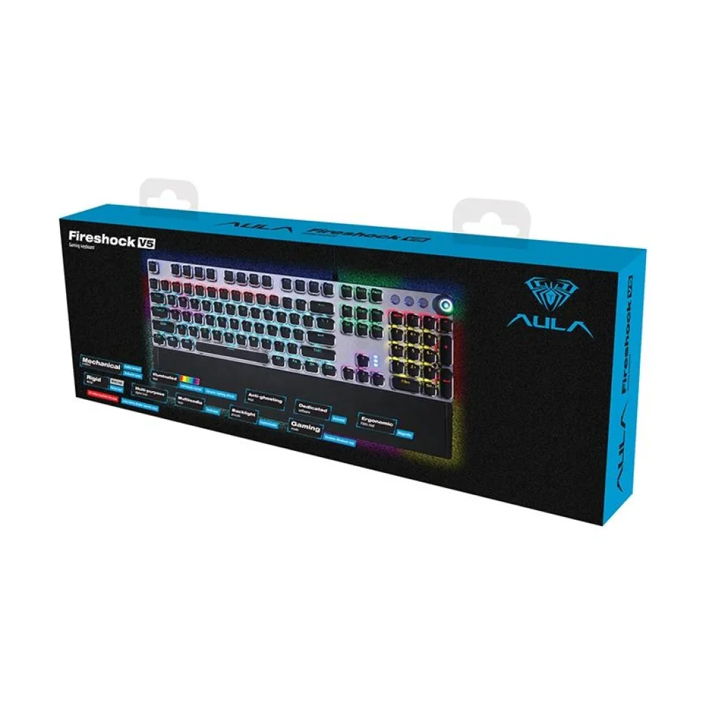 Клавіатура Aula Mechanical Keyboard Fireshock V5 Wired (6948391221779) Black USB UA