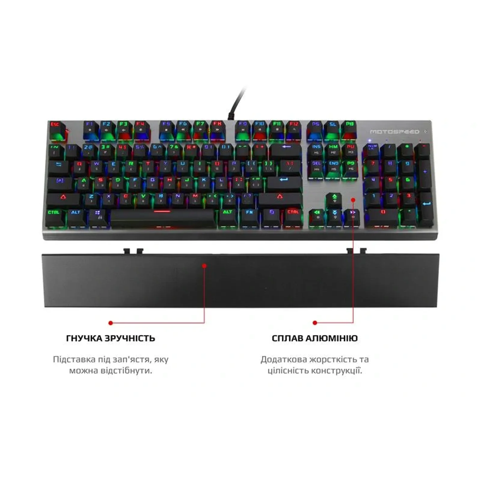 Клавіатура Motospeed CK108 Outemu Blue Silver (mtck108mb) UA