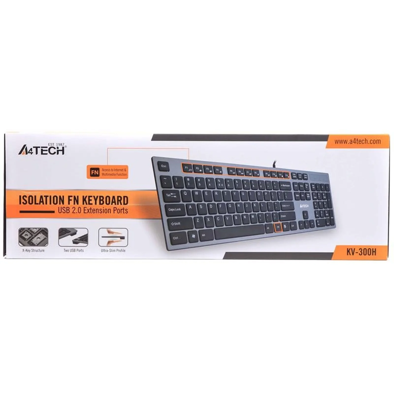 Клавіатура A4Tech KV-300H Grey/Black USB, KV-300H USB (Grey+Black) UA