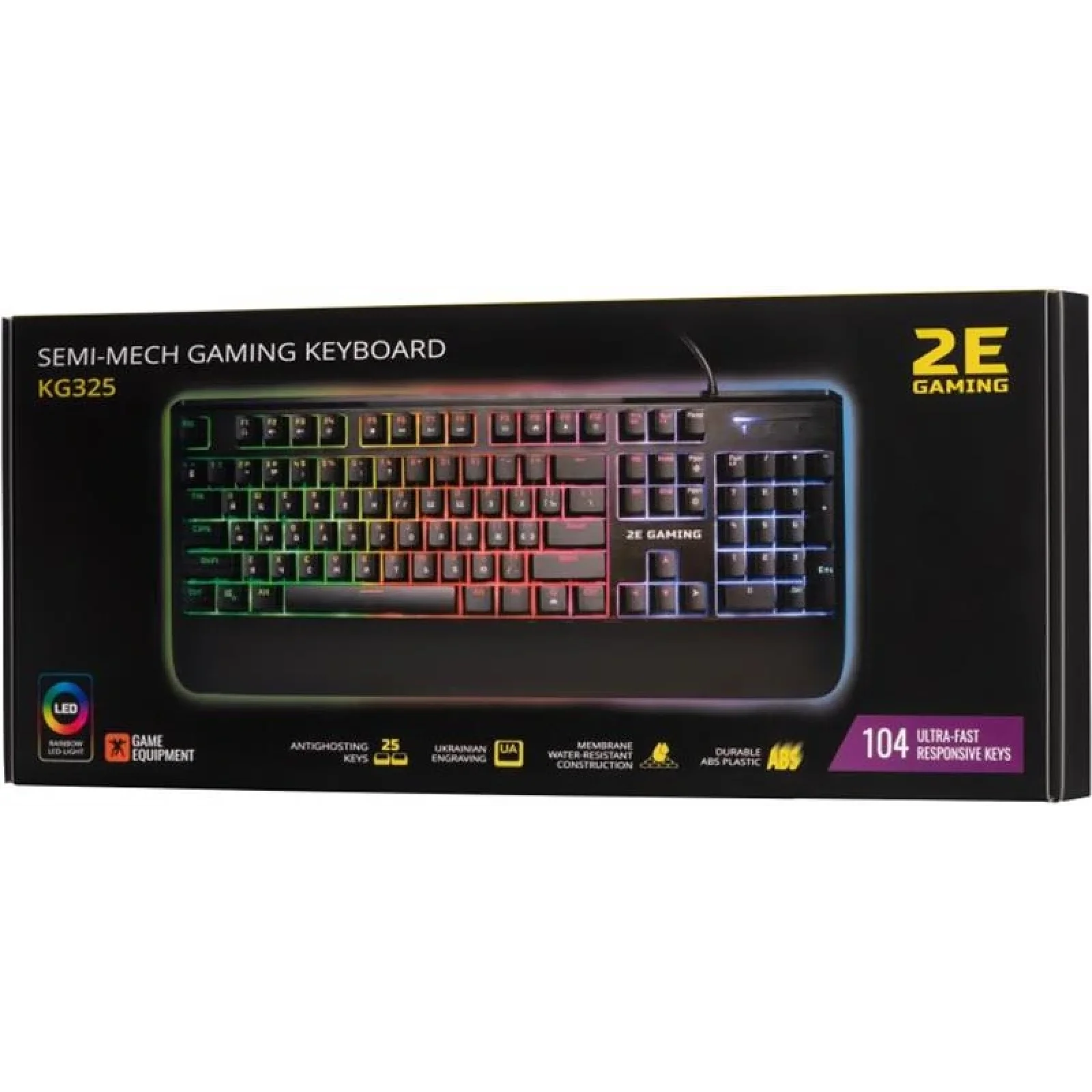 Клавіатура 2E Gaming KG325UB LED Ukr (2E-KG325UB) Black USB UA