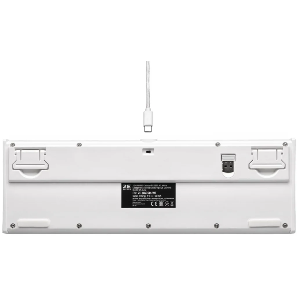 Клавіатура бездротова 2E Gaming KG360UWT RGB Ukr (2E-KG360UWT) White USB UA